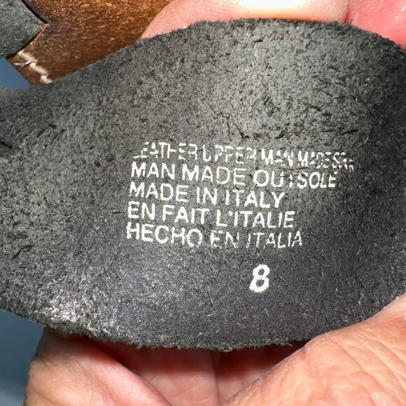 Seychelles Mosaic Slide Flip Flop Women's Size 8 Black Leather Made in Italy - Picture 8 of 8